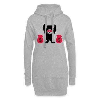 party_thief_f2 - Sweat-shirt à capuche long Femme - gris chiné - Devant