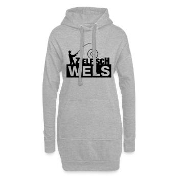 wels_zielfisch__f1 - Sweat-shirt à capuche long Femme - gris chiné - Devant