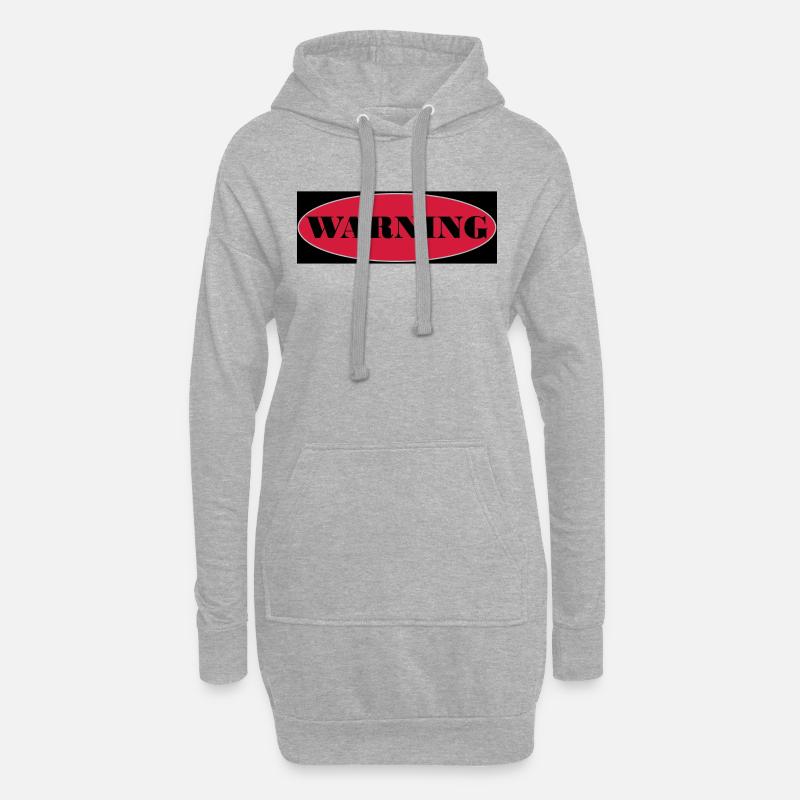 Warning - Sweat-shirt à capuche long Femme - gris chiné