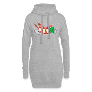 Eis Speiseeis Eiskrem Eiscreme Kugeleis Eisbecher - Hoodie-Kleid - Grau meliert - Vorne
