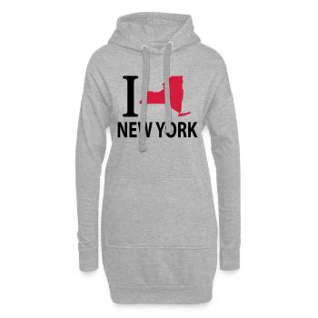 I love New York - Hoodie-Kleid - Grau meliert - Vorne