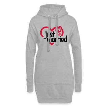 Just married - Sweat-shirt à capuche long Femme - gris chiné - Devant