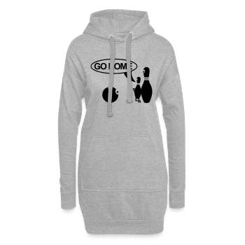 Bowling,Kegel,Kugel,Bowlingkugel,Strike,Kegeln,9 - Hoodie-Kleid - Grau meliert - Vorne