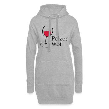 Pälzer Woi Weinglas - Hoodie-Kleid - Grau meliert - Vorne
