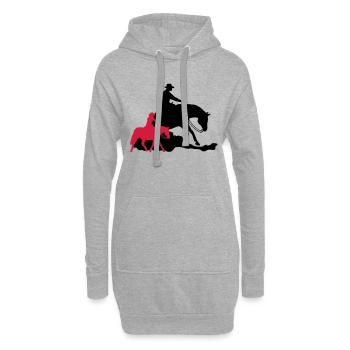 Reining vs Ranch Riding - Sweat-shirt à capuche long Femme - gris chiné - Devant