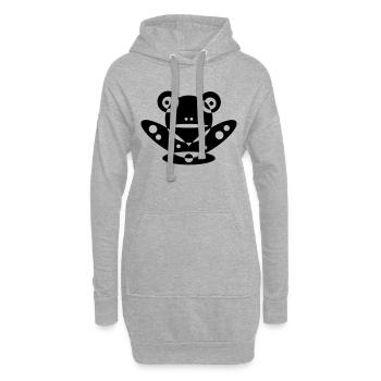 GRENOUILLE résumé - Sweat-shirt à capuche long Femme - gris chiné - Devant