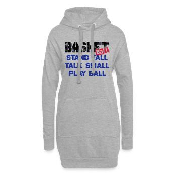 Basketball 05 - Hoodie-Kleid - Grau meliert - Vorne