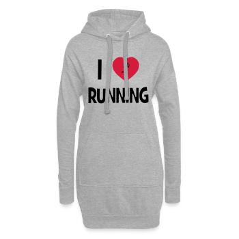 I Love Running - Hoodie-Kleid - Grau meliert - Vorne