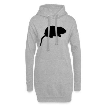 nutria_n1 - Sweat-shirt à capuche long Femme - gris chiné - Devant