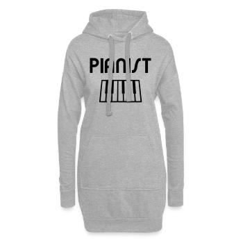 Pianist with piano keyboard - Sweat-shirt à capuche long Femme - gris chiné - Devant