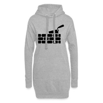 Maçon - Sweat-shirt à capuche long Femme - gris chiné - Devant