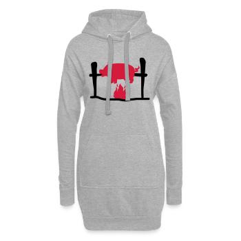 Griller - Sweat-shirt à capuche long Femme - gris chiné - Devant