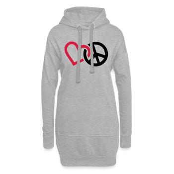 Peace - Sweat-shirt à capuche long Femme - gris chiné - Devant