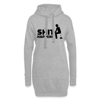 Shit happens - Hoodie-Kleid - Grau meliert - Vorne