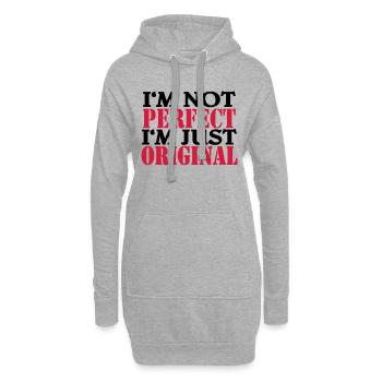 I'm not perfect, I'm just original - Sweat-shirt à capuche long Femme - gris chiné - Devant