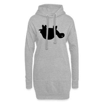 Tortue - Sweat-shirt à capuche long Femme - gris chiné - Devant