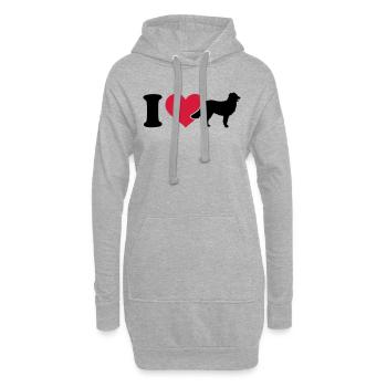 Berner Sennenhund - Hoodie-Kleid - Grau meliert - Vorne