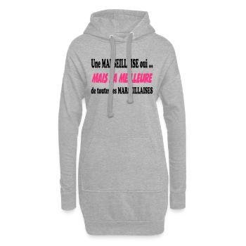Une marseillaise oui ... - Sweat-shirt à capuche long Femme - gris chiné - Devant