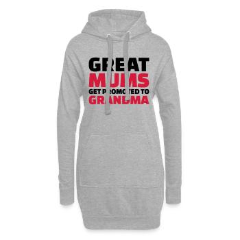 Great Mums get promoted to grandma - Sweat-shirt à capuche long Femme - gris chiné - Devant