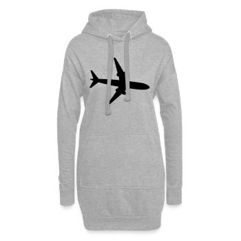 avion - Sweat-shirt à capuche long Femme - gris chiné - Devant