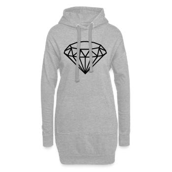 Diamant - Sweat-shirt à capuche long Femme - gris chiné - Devant