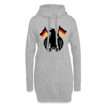 Héraldique Eagle Cartoon / Dessin animé allemand Eagle (3c) - Sweat-shirt à capuche long Femme - gris chiné - Devant