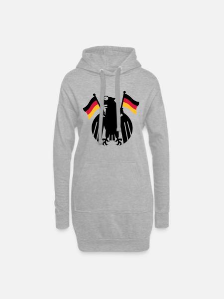 Heraldic Eagle Cartoon / German Eagle Cartoon (3c) - Hoodie Dress - heather grey