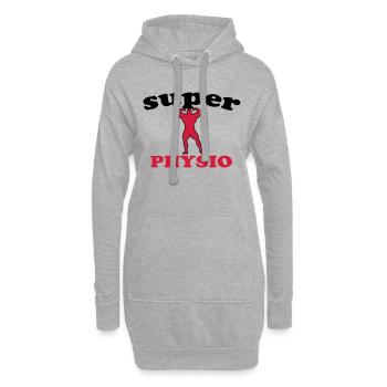 Super physio - Sweat-shirt à capuche long Femme - gris chiné - Devant
