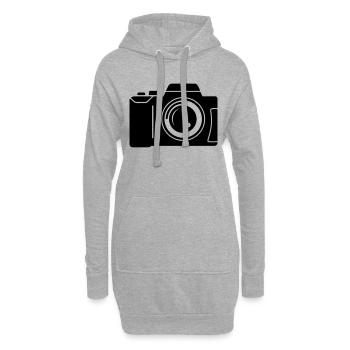 Kamera (Fotoapparat) - Hoodie-Kleid - Grau meliert - Vorne