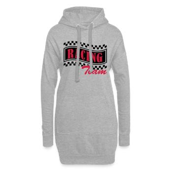 racing_team_002 - Hoodie-Kleid - Grau meliert - Vorne