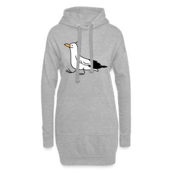 goéland drôle - Sweat-shirt à capuche long Femme - gris chiné - Devant