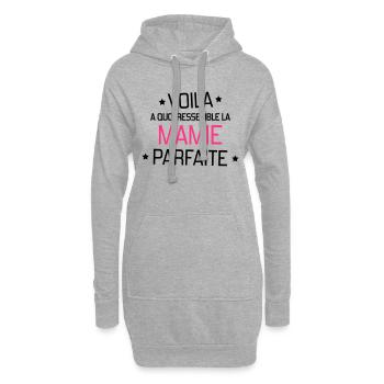 Mamie / Mamy / Grand Mere / Grand-Mère / Bébé - Sweat-shirt à capuche long Femme - gris chiné - Devant