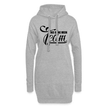 mein team nie ohne - Hoodie-Kleid - Grau meliert - Vorne