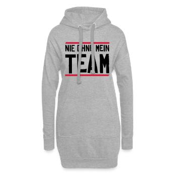 nie ohne mein team - Hoodie-Kleid - Grau meliert - Vorne