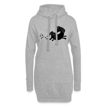 unicorn - Einhorn Sternenstaub - Hoodie-Kleid - Grau meliert - Vorne