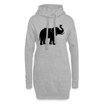 elefant_002 - Hoodie-Kleid - Grau meliert - Vorne