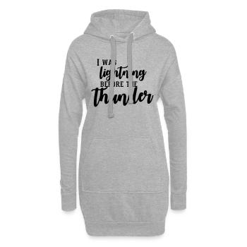 I Was Lightning Before The Thunder - Hoodie-Kleid - Grau meliert - Vorne