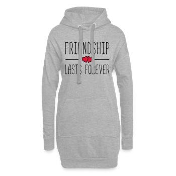 friendship lasts forever hearts - Hoodie-Kleid - Grau meliert - Vorne
