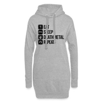 death métal - Sweat-shirt à capuche long Femme - gris chiné - Devant