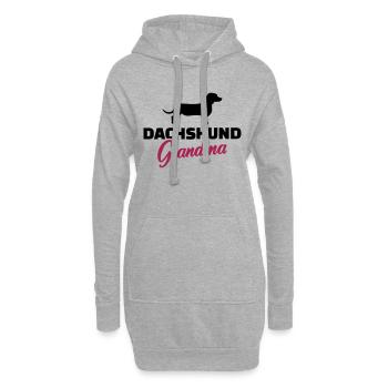 Dackel - Hoodie-Kleid - Grau meliert - Vorne