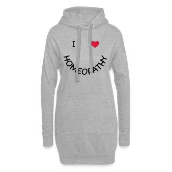 Ich liebe Homöopathie - Hoodie-Kleid - Grau meliert - Vorne