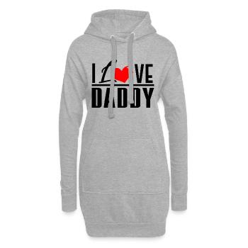 love dad - Sweat-shirt à capuche long Femme - gris chiné - Devant