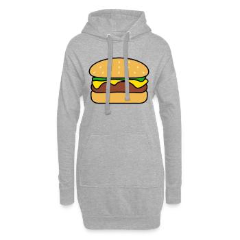 Burger - Sweat-shirt à capuche long Femme - gris chiné - Devant