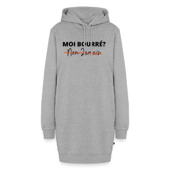 moi bourré? non jamais - Sweat-shirt à capuche long Femme - gris chiné - Devant