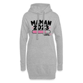 Future Maman 2023 Annonce Grossesse Enceinte - Sweat-shirt à capuche long Femme - gris chiné - Devant