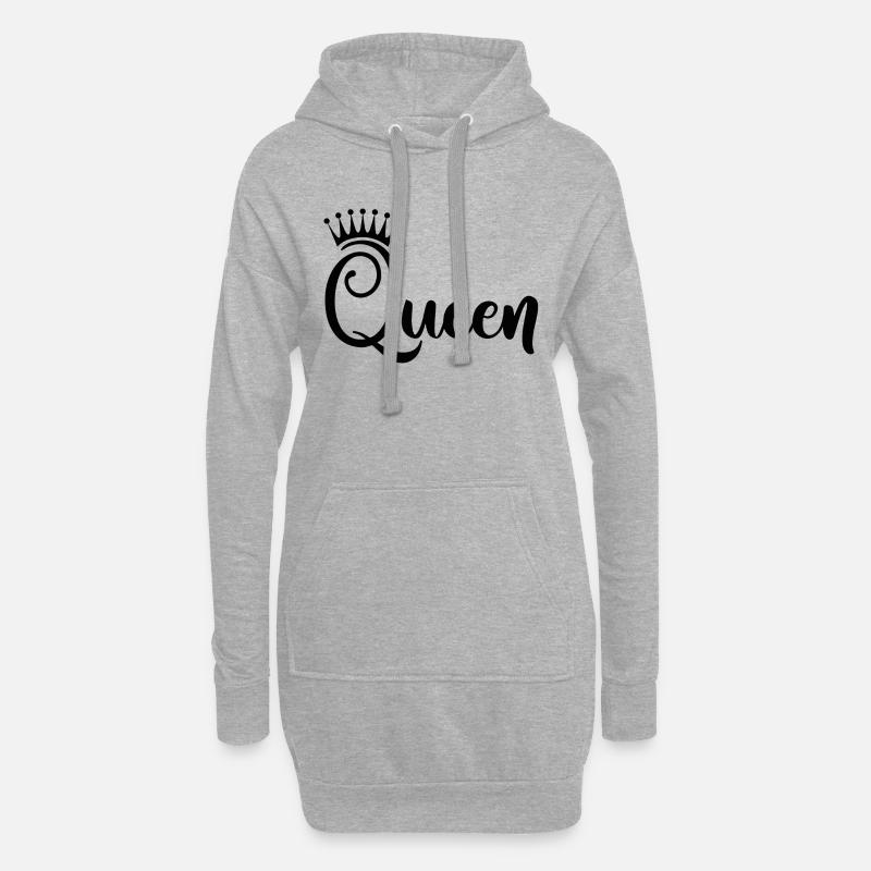 Queen - Hoodie-Kleid - Grau meliert