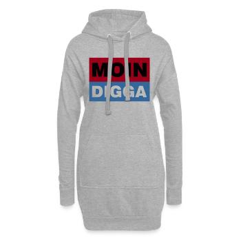 MOIN DIGGA - Hoodie-Kleid - Grau meliert - Vorne