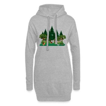Waldtiere Bäume Wilde Natur Natur - Hoodie-Kleid - Grau meliert - Vorne