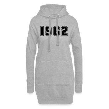 1962 - Sweat-shirt à capuche long Femme - gris chiné - Devant