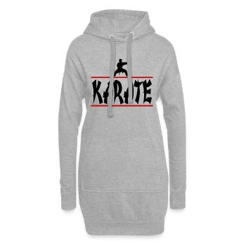 Karate rot - Hoodie-Kleid - Grau meliert - Vorne